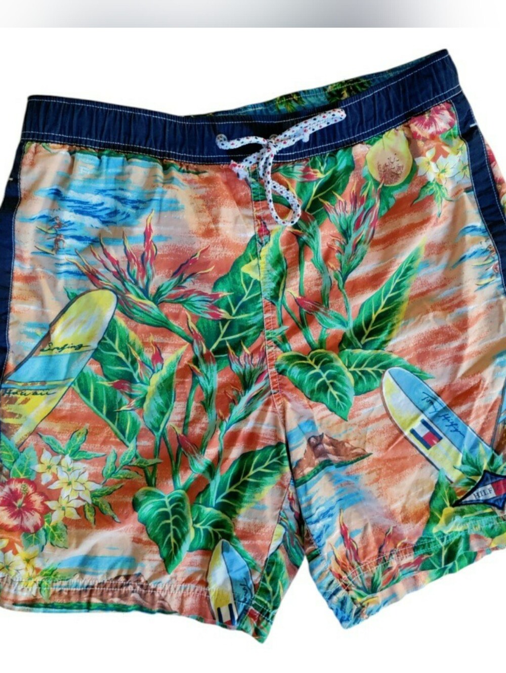 Vintage Tommy Hilfiger Board Shorts Swim Aloha Hawaiian Colorful Surf Tropical